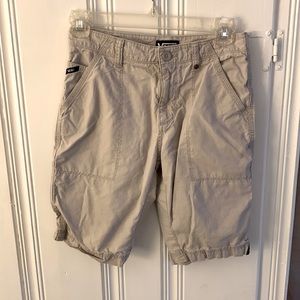 Vans tan shorts boys size 10